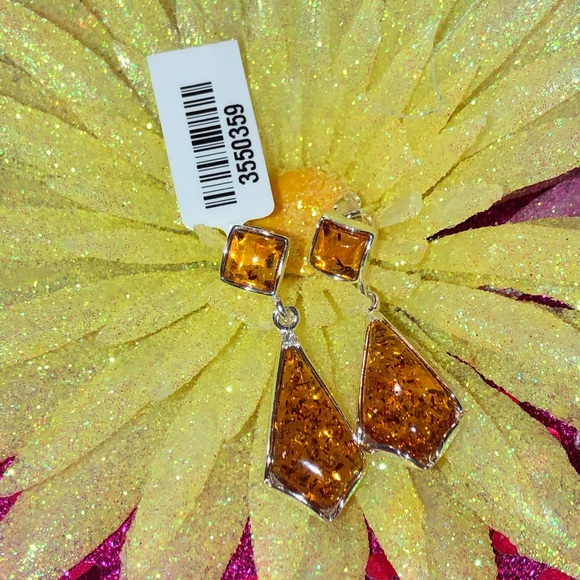 Jewelry - Baltic Amber Sterling Silver Dangle Earrings